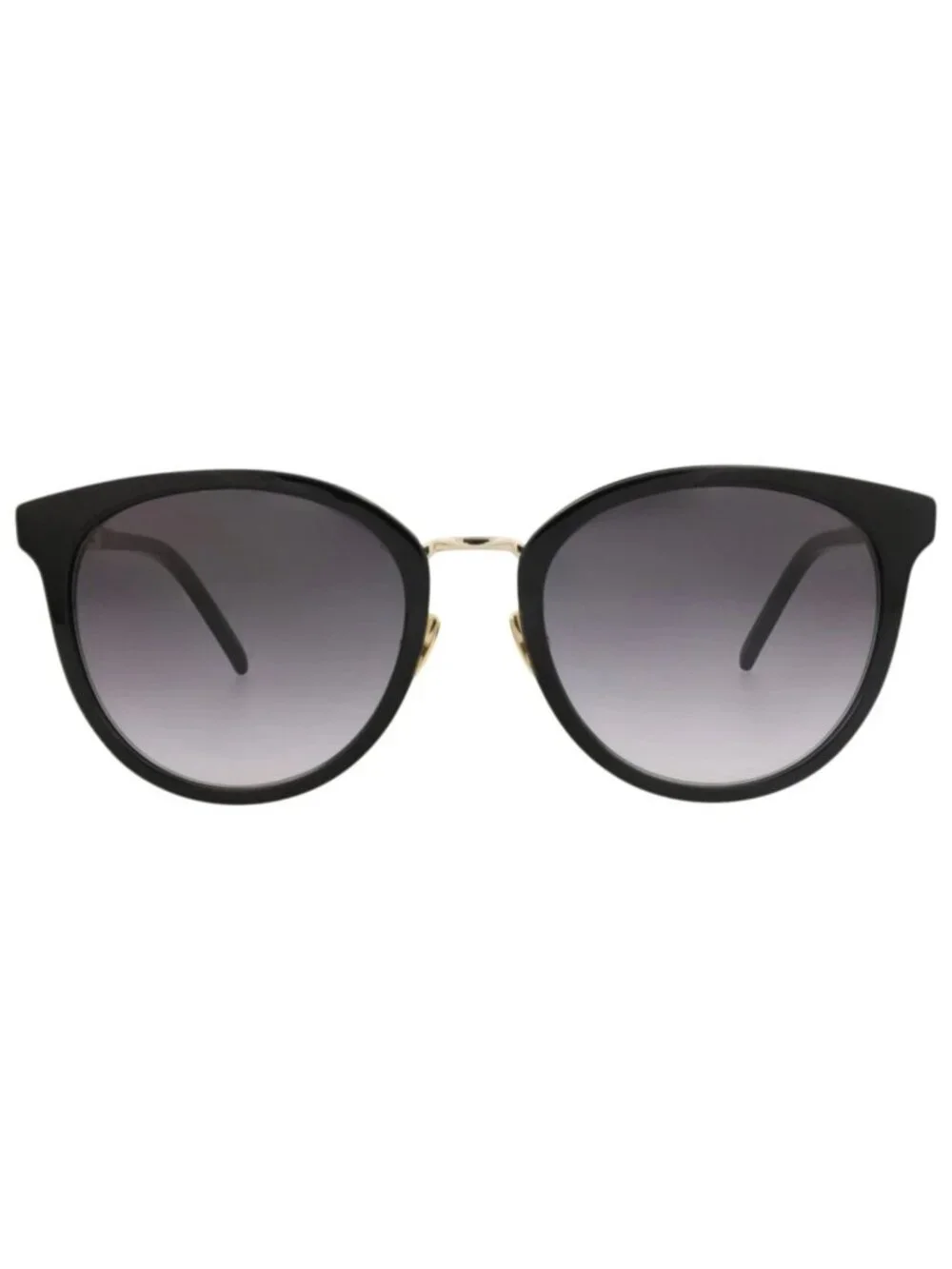 New Saint Laurent Women's Sunglasses Round Oval Acetate Frame Black Black Grey